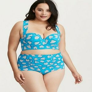 New Heart Print Halter Bikini Top Only
